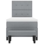 vidaXL Lit à ressorts avec matelas Gris clair 90 x 200 cm tissu