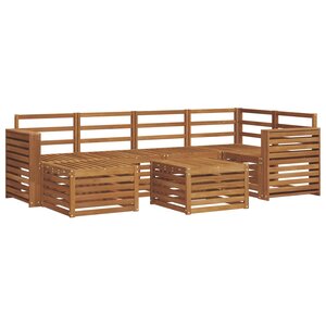 vidaXL Ensemble de canapés d'extérieur 7 pc Naturel Polyester