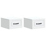 vidaXL Cabinet de chevet mural 2 pc Blanc 34 5 x 33 x 20 cm