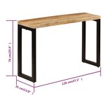 vidaXL Table console 120x35x76 cm Bois de manguier solide et acier