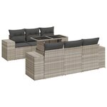 vidaXL Salon de jardin avec coussins 7 Pièces gris clair résine tressée