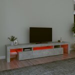 vidaXL Meuble TV avec lumières LED Gris béton 215x36 5x40 cm