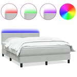 vidaXL Sommier à lattes de lit et matelas et LED gris clair 140x210cm velours