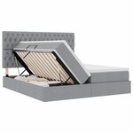 vidaXL Lit de rangement LED avec matelas Gris clair 180 x 200 cm Tissu