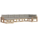 vidaXL Ensemble de canapés d'extérieur 7 Pièces Blanc et gris clair