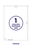50 planches a4 - 1 étiquette 210 mm x 297 mm autocollante invisible mat par planche pour tous types imprimantes - jet d'encre/laser/photocopieuse
