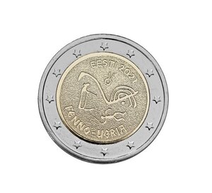Pièce de monnaie 2 euro commémorative estonie 2021 – peuples finno-ougriens