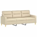vidaXL Ensemble de canapés 2 Pièces avec coussins Crème Tissu