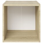 vidaXL Meuble TV blanc et chêne sonoma 37x35x37 cm bois d’ingénierie