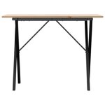 vidaXL Table à manger cadre en X 100x50x75 cm bois de pin massif acier