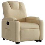 vidaXL Fauteuil inclinable Crème Tissu