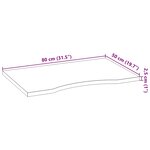 vidaXL Dessus de bureau marron foncé bois chêne massif rectangulaire