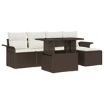 vidaXL salon de jardin 6 pièces avec coussins en rotin synthétique marron