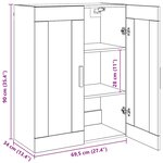 vidaXL Armoire murale suspendue chêne artisanal 69 5x34x90 cm