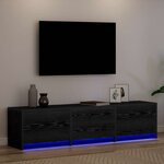 vidaXL Meuble TV Chêne noir 162 5 x 34 x 40 cm Bois d'ingénierie