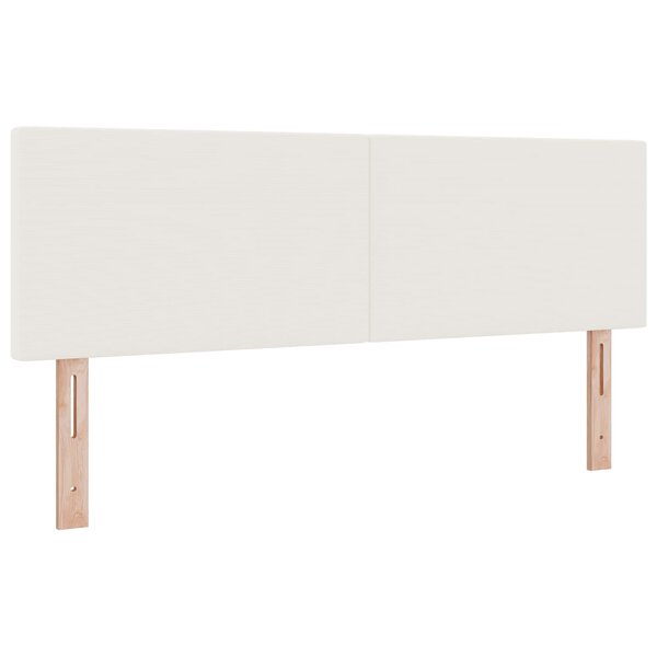 vidaXL Tête de lit LED Crème 160 cm Tissu en velours côtelé
