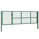 vidaXL Portail de clôture de jardin avec poteaux 350x100 cm Acier Vert