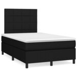 vidaXL Sommier à lattes de lit avec matelas Noir 120x200 cm Tissu
