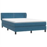 vidaXL Sommier à lattes de lit et matelas bleu foncé 160x210cm velours