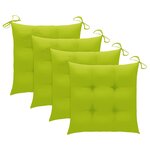 vidaXL Chaises de jardin lot de 4 avec coussins vert vif Teck solide