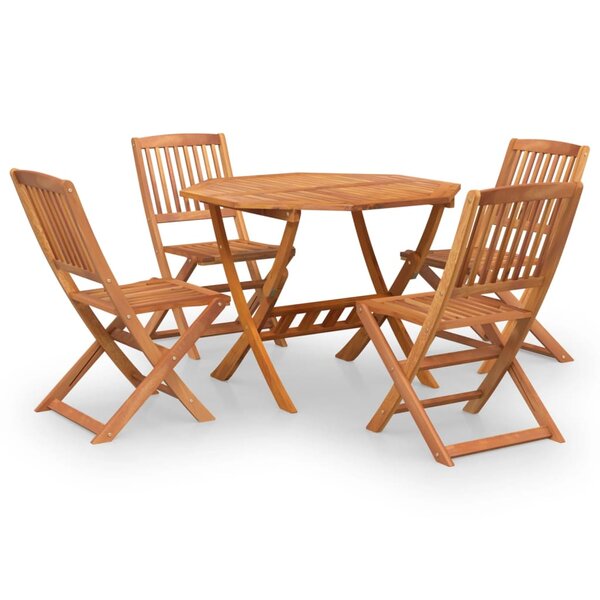 vidaXL Ensemble à manger de jardin 5 Pièces Bois d'acacia solide