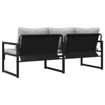 vidaXL Mobilier de jardin avec coussin Noir 180 x 72.5 x 71 cm Acier