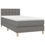 vidaXL Sommier à lattes de lit avec matelas Gris foncé 100x200cm Tissu