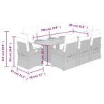 vidaXL Ensemble à manger de jardin 9Pièces coussins noir résine tressée