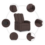 vidaXL Fauteuil inclinable marron foncé tissu