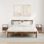 vidaXL Table de chevet murale 2 Pièces chêne fumé 35x30x51 cm