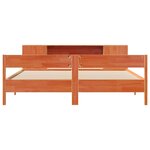 vidaXL Lit bibliothèque sans matelas cire marron 200x200 cm pin massif