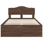 vidaXL Cadre de lit Chêne brun 120 x 190 cm Bois de pin massif