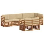 vidaXL Ensemble de canapés d'extérieur 8 pc Naturel et Beige Polyester