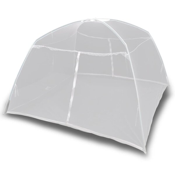 vidaXL Tente de camping 200x120x130 cm Fibre de verre Blanc