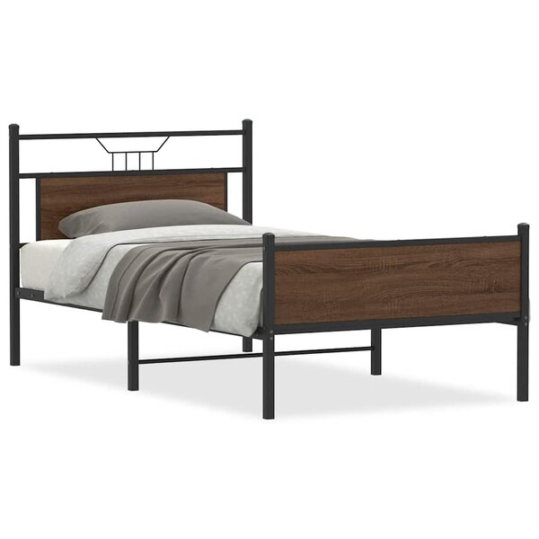 vidaXL Cadre de lit sans matelas chêne marron 100x190 cm