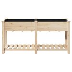 vidaXL Cache-pot de jardin avec étagère Beige 161 x 43 x 76.5 cm