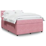 vidaXL Sommier à lattes de lit avec matelas Rose 160x200 cm Velours