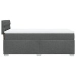 vidaXL Sommier à lattes de lit avec matelas Gris foncé 90x200 cm Tissu