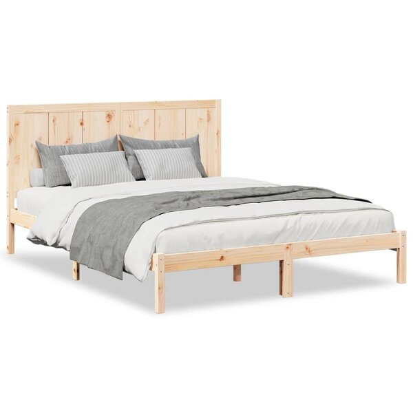 vidaXL Cadre de lit extra long sans matelas 160x220 cm bois massif