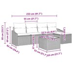 vidaXL Ensemble de canapé de jardin 6 pièces avec coussins Beige en poly rotin