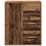 vidaXL Buffet avec tiroir Vieux bois 60 x 31 x 70 cm Bois d'ingénierie