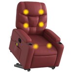 vidaXL Fauteuil inclinable de massage électrique rouge bordeaux