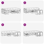 vidaXL Ensemble de canapés d'extérieur 10 Pièces Blanc et crème
