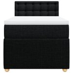 vidaXL Sommier à lattes de lit avec matelas Noir 90x200 cm Tissu