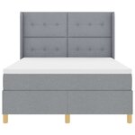 vidaXL Lit à ressorts avec matelas Gris clair 140 x 200 cm tissu