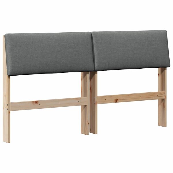 vidaXL Tête de lit capitonnée Gris foncé 135 cm Pin massif