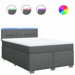 vidaXL Sommier à lattes de lit avec matelas Gris foncé 140x190cm Tissu