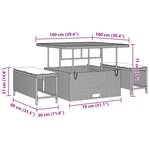 Ensemble de canapé de jardin 9 pièces Noir Poly Rattan