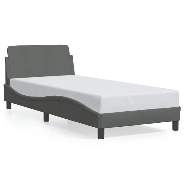 vidaXL Cadre de lit Dover gris foncé 90x200 cm tissu