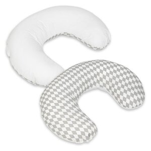 Coussin appui-tête Losanges gris et blancs blanc